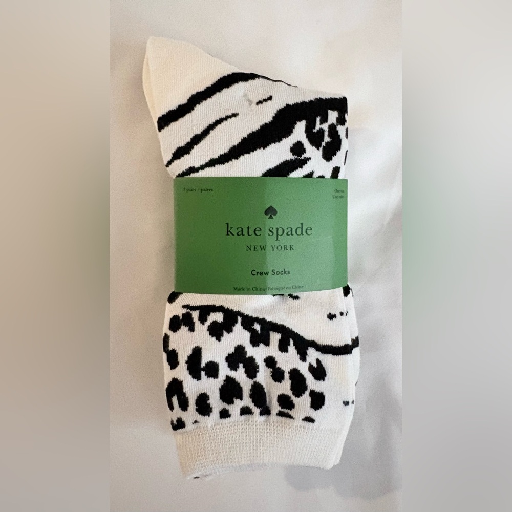 Kate Spade Printed Women's Crew Socks Striped Animal Print Women OS 4-10 NWT